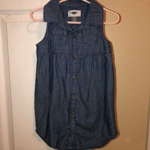 Kids button up denim dress